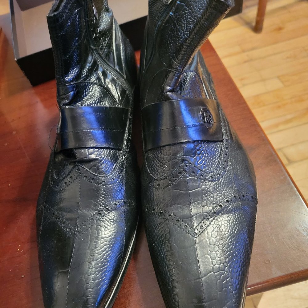 Roberto Guerrini Italian black leather boots size 46/us13